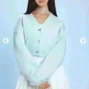 Hello Kitty baby blue cardigan plus SZ